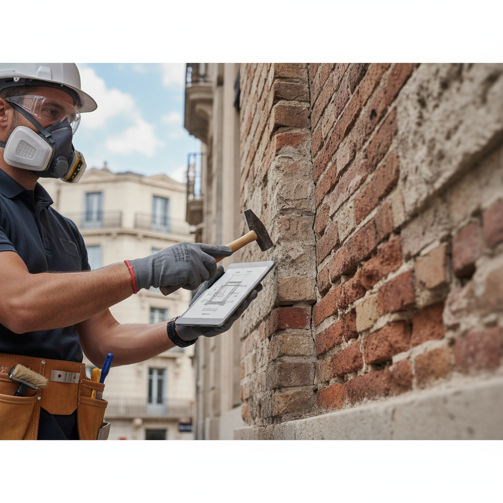 Inspectie van gevel en metselwerk